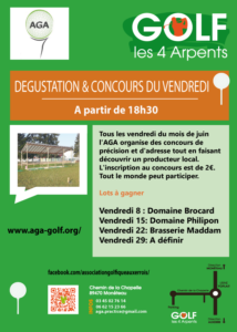 Concours et dégustation au practice de golf