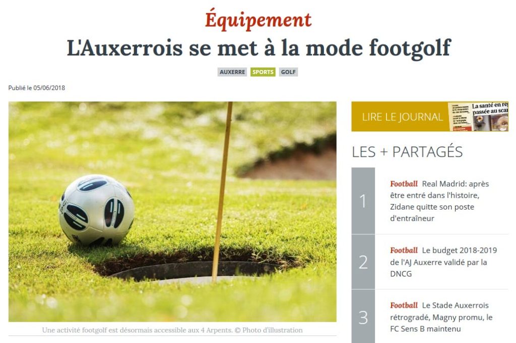 Le Footgolf dans l' Yonne Républicaine